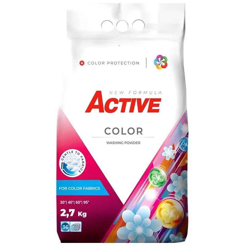 Порошок пральний Active Color, 2,7 кг, 4820196010746 купити недорого в Україні, фото 1