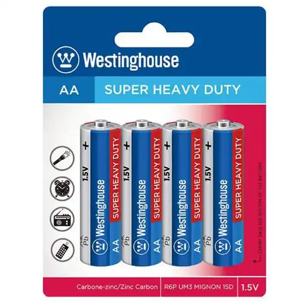 Батарейка Westinghouse Super Heavy Duty R6 AA, 4 шт., R6P-BP4 купити недорого в Україні, фото 1