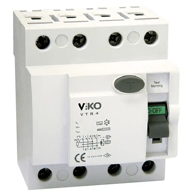 Пристрій захисного відключення Viko, 4Р, 25А, 30 мА, 230 V, VTR4-2530 купити недорого в Україні, фото 1