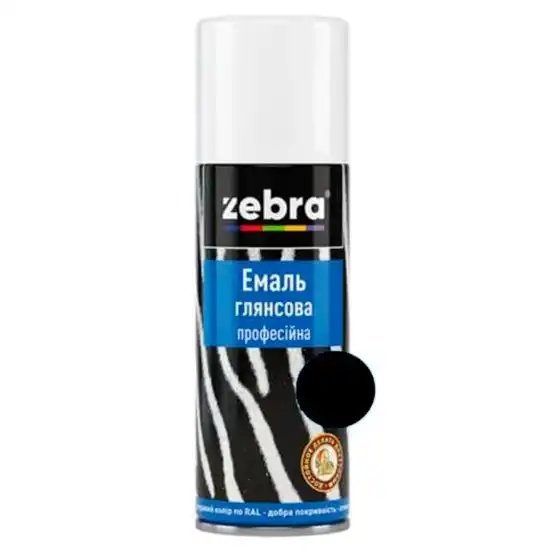 Емаль професійна Zebra, 0,4 л, глянцевий чорний купити недорого в Україні, фото 1