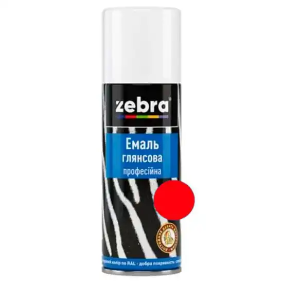 Емаль професійна Zebra, 0,4 л, глянцевий червоний купити недорого в Україні, фото 1