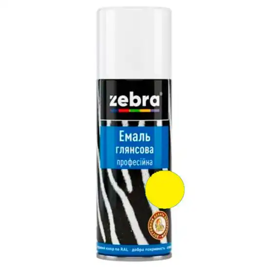 Емаль професійна Zebra, 0,4 л, глянцевий жовтий купити недорого в Україні, фото 1