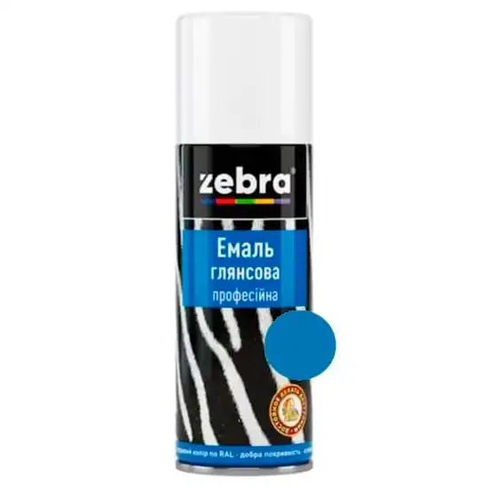 Емаль професійна Zebra, 0,4 л, глянцевий синій купити недорого в Україні, фото 1