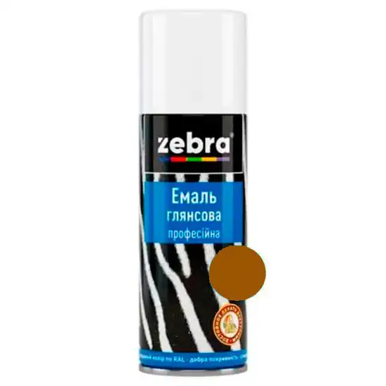 Эмаль профессиональная Zebra, 0,4 л, глянцевый коричневый купить недорого в Украине, фото 1
