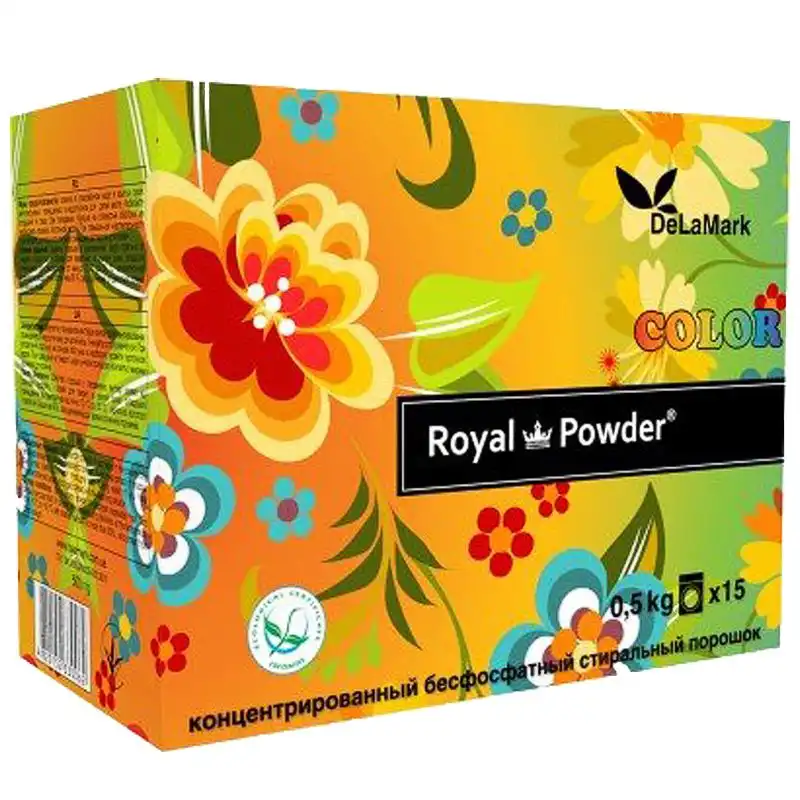 Порошок стиральный бесфосфатный для цветного De La Mark Royal Powder, 0,5 кг, 50712251 купить недорого в Украине, фото 1
