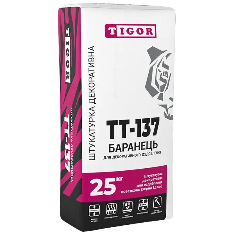 Штукатурка Tigor ТТ-137 Баранець, 25 кг купити недорого в Україні, фото 1