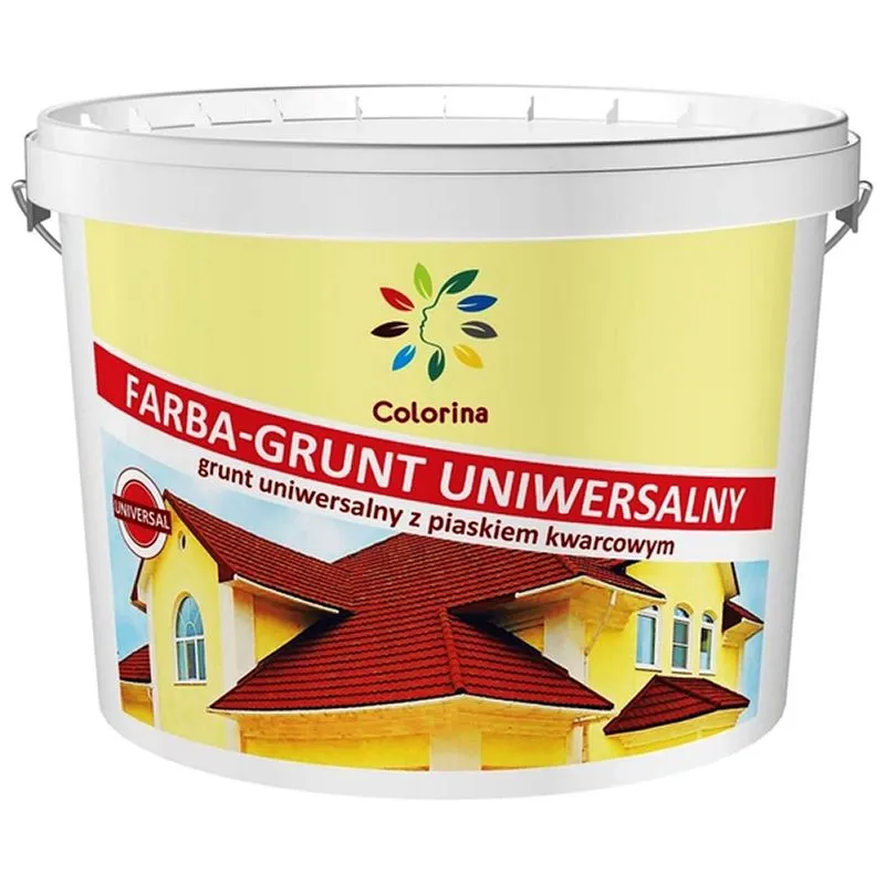 Краска-грунт универсальная с кварцевым песком Colorina Kvarc, 7 кг, белый купить недорого в Украине, фото 1