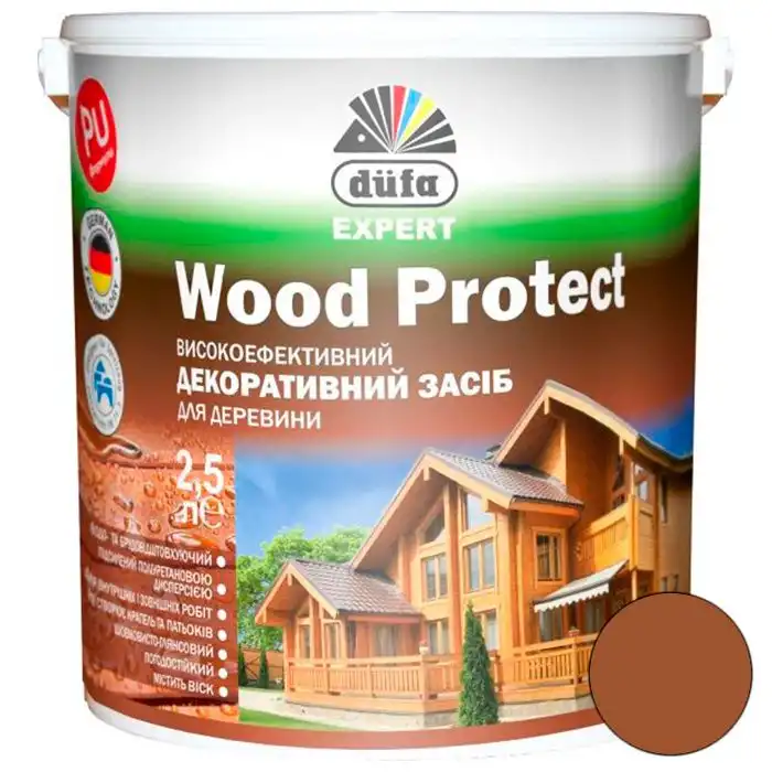 Лазур Dufa DE Wood Protect, 2,5 л, кипарис купити недорого в Україні, фото 1