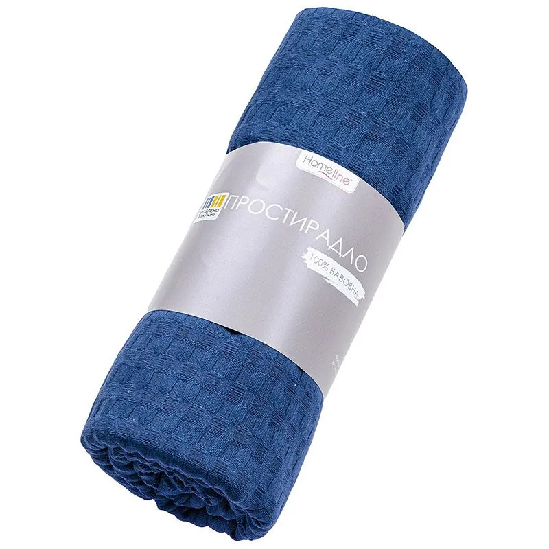 Простынь Home Line Вафельная, 160х220 см, темно-синий, 190678 купить недорого в Украине, фото 1
