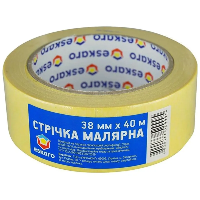 Стрічка малярна Eskaro, 38 мм х 40 м купити недорого в Україні, фото 1