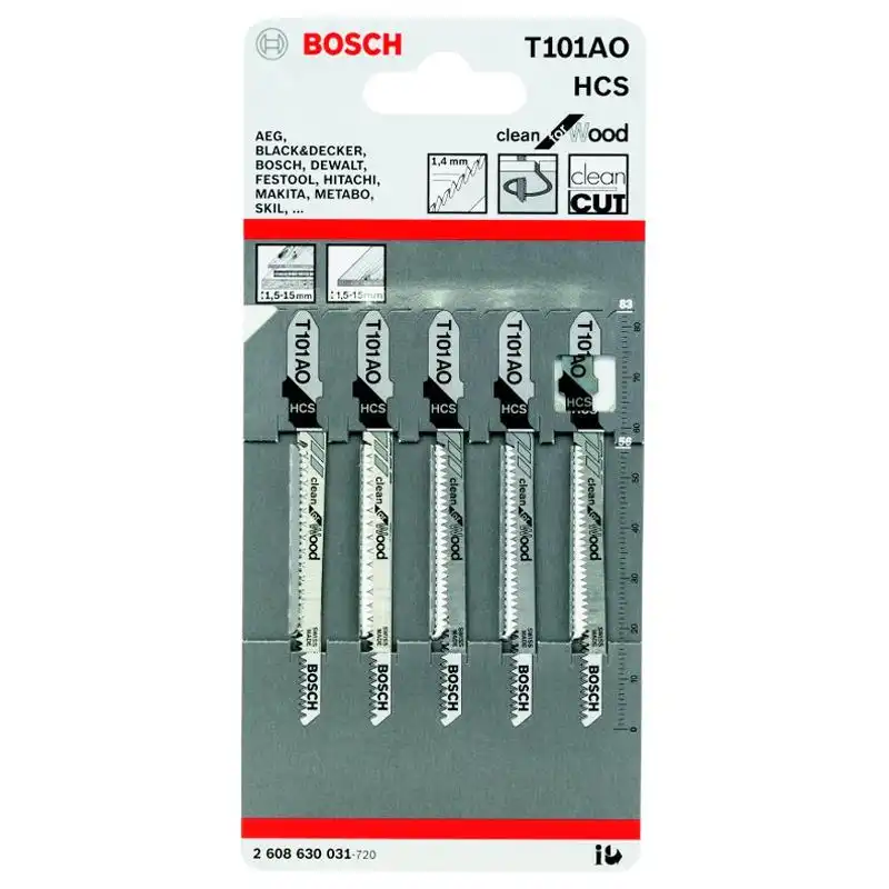 Пилка для лобзика Bosch Т101АО, 5 шт., 080906 купити недорого в Україні, фото 1
