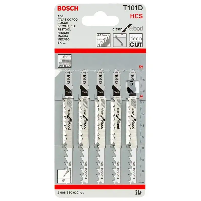 Пилка для лобзика Bosch Т101D, 5 шт., 080907 купить недорого в Украине, фото 1
