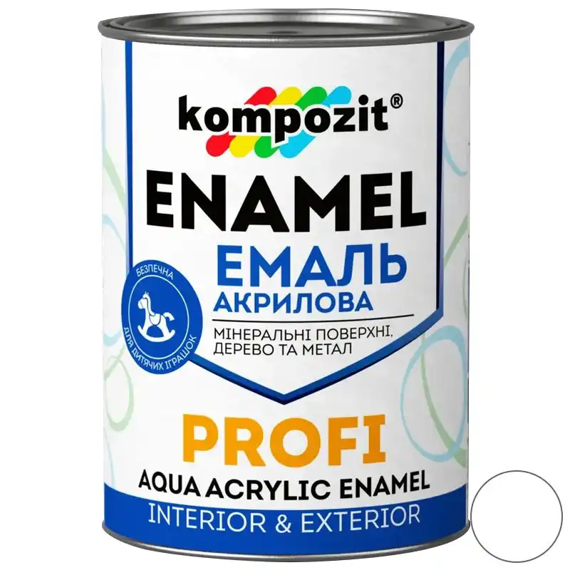 Эмаль акриловая Kompozit Profi, 2,7 л, глянцевая, белый купить недорого в Украине, фото 1