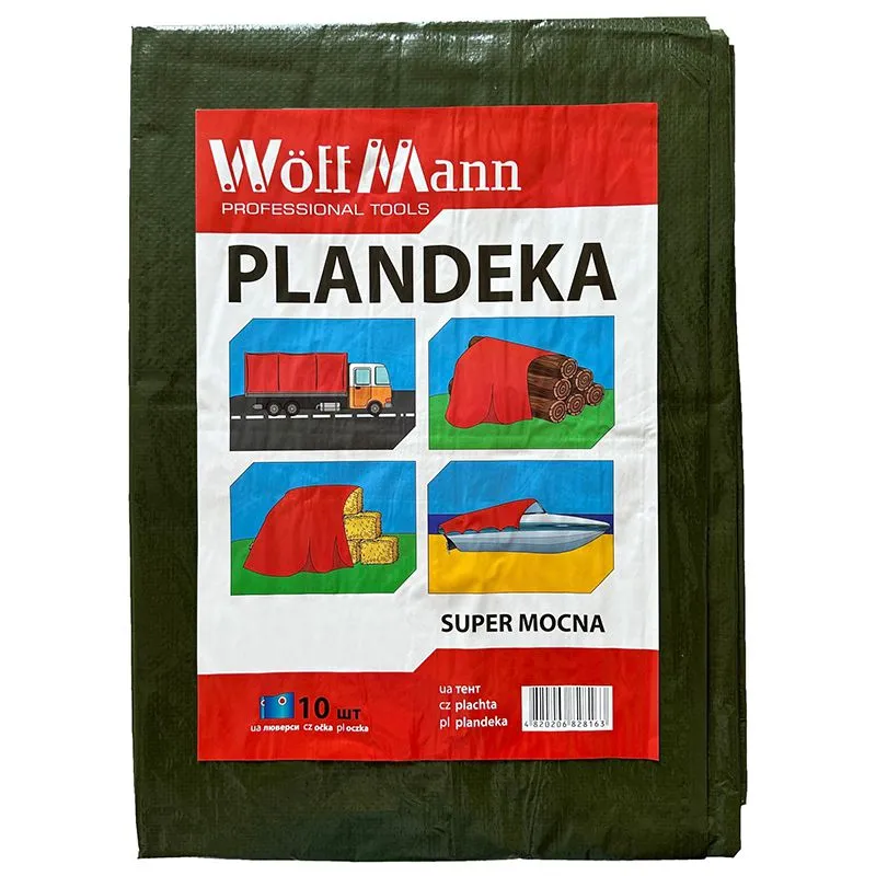 Тент WoffMann Super Mocna, 110 г/кв.м, 2х3 м, зелений, 555523 купити недорого в Україні, фото 1