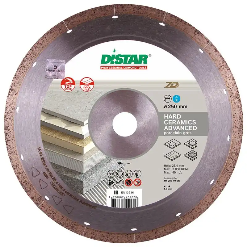 Диск алмазный отрезной Distar 1A1R Hard ceramics Advanсed, 250х1,5x10x25,4 мм, 11120349019 купить недорого в Украине, фото 1