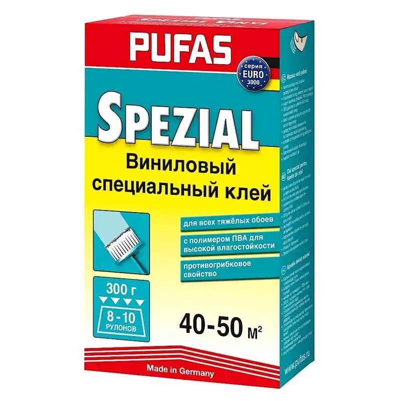 Клей для шпалер Pufas Euro 3000, 300 г купити недорого в Україні, фото 1