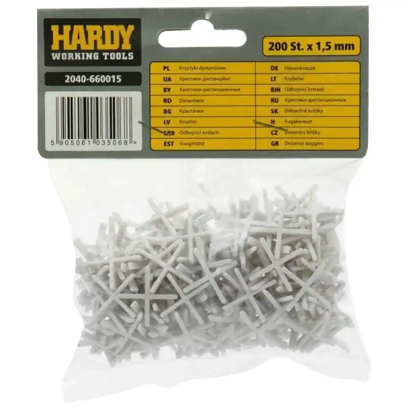Хрестики для плитки Hardy, 1,5 мм, 200 шт., 2040-660015 купити недорого в Україні, фото 2
