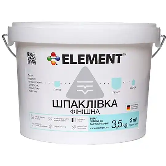 Шпаклівка фінішна Element, 3,5 кг купити недорого в Україні, фото 1