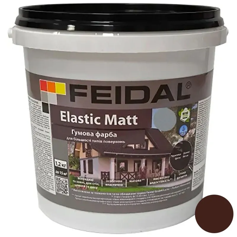 Краска резиновая Feidal Elastic Matt Ral 8017, 1,2 кг купить недорого в Украине, фото 1