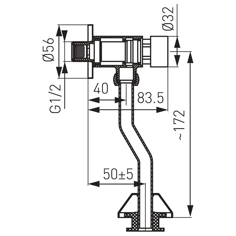 Кран для писсуара Ferro, 1"x1/2", Z211 купить недорого в Украине, фото 2