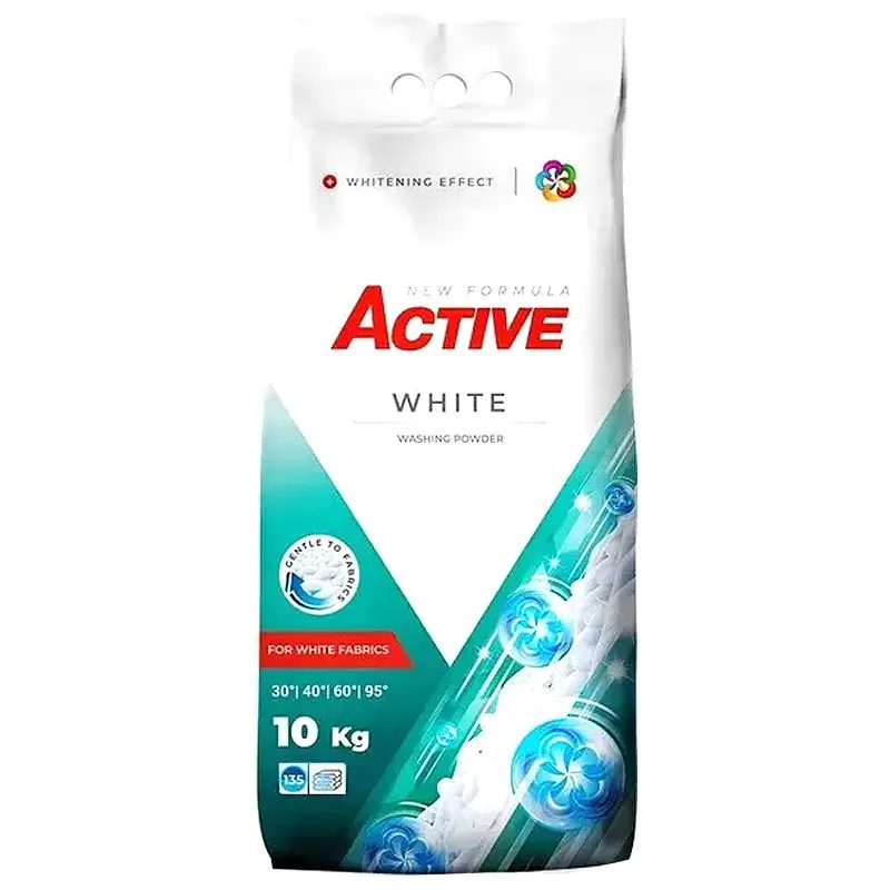 Порошок пральний Active White, 10 кг, 4820196010791 купити недорого в Україні, фото 1
