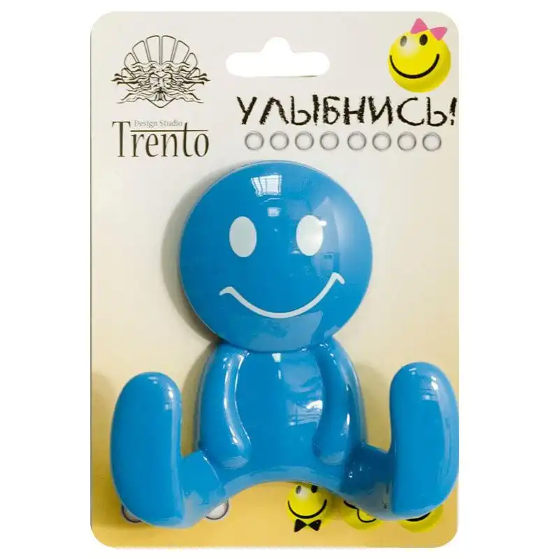 Гачок Trento на присосках, подвійний, синій купити недорого в Україні, фото 1