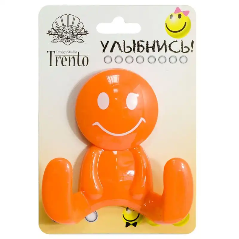 Крючок Trento на присосках, двойной, оранжевый купить недорого в Украине, фото 1