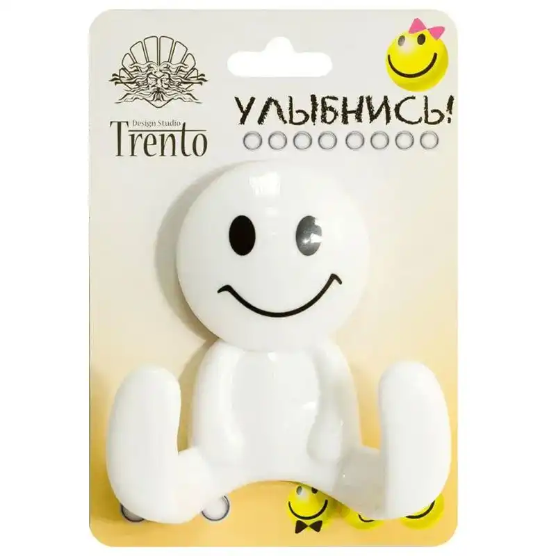 Крючок Trento на присосках, двойной, белый купить недорого в Украине, фото 1
