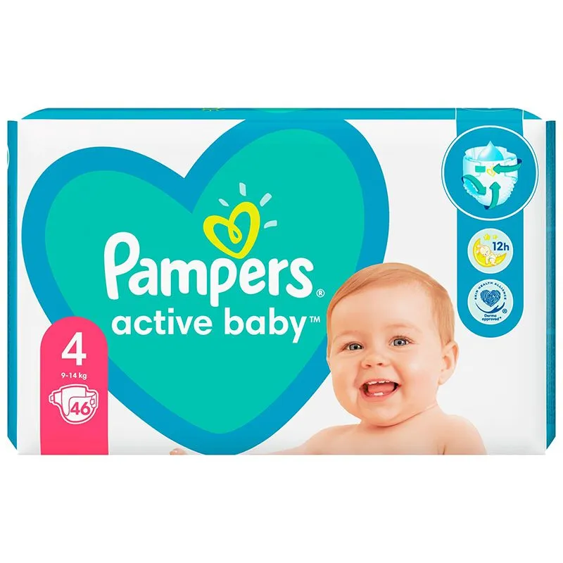Підгузки Pampers Active Baby Maxi (9-14 кг), 46 шт купити недорого в Україні, фото 1