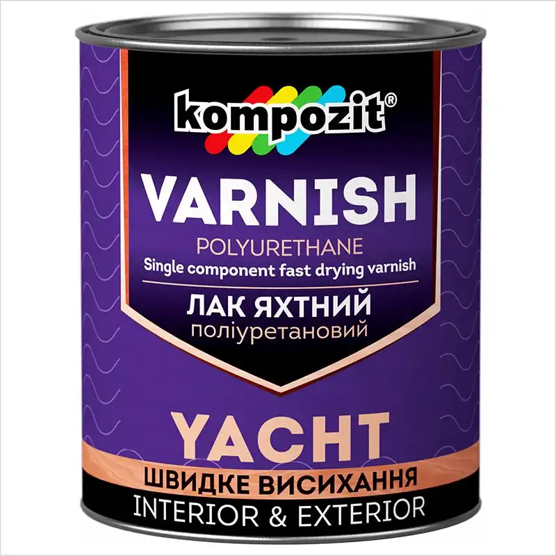 Лак яхтный Kompozit, 0,7 л, глянцевый купить недорого в Украине, фото 1