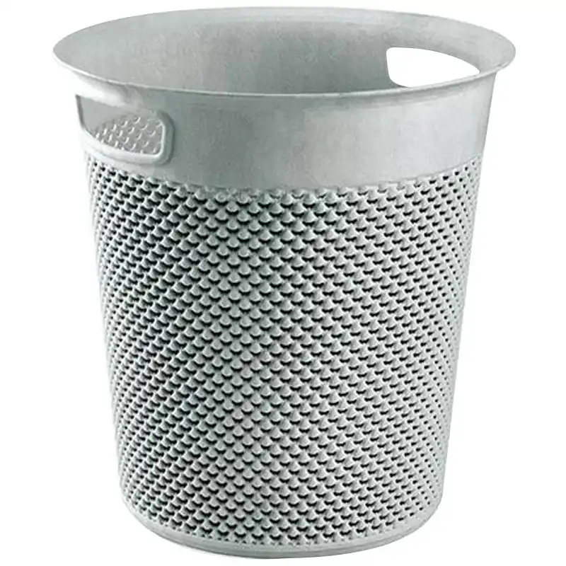 Корзина круглая Ucsan Plastik Drop, 12 л, серый металлик, 108502.2 купить недорого в Украине, фото 1