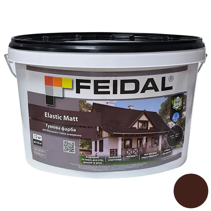 Краска резиновая Feidal Elastic Matt Ral 8017, 12 кг купить недорого в Украине, фото 1