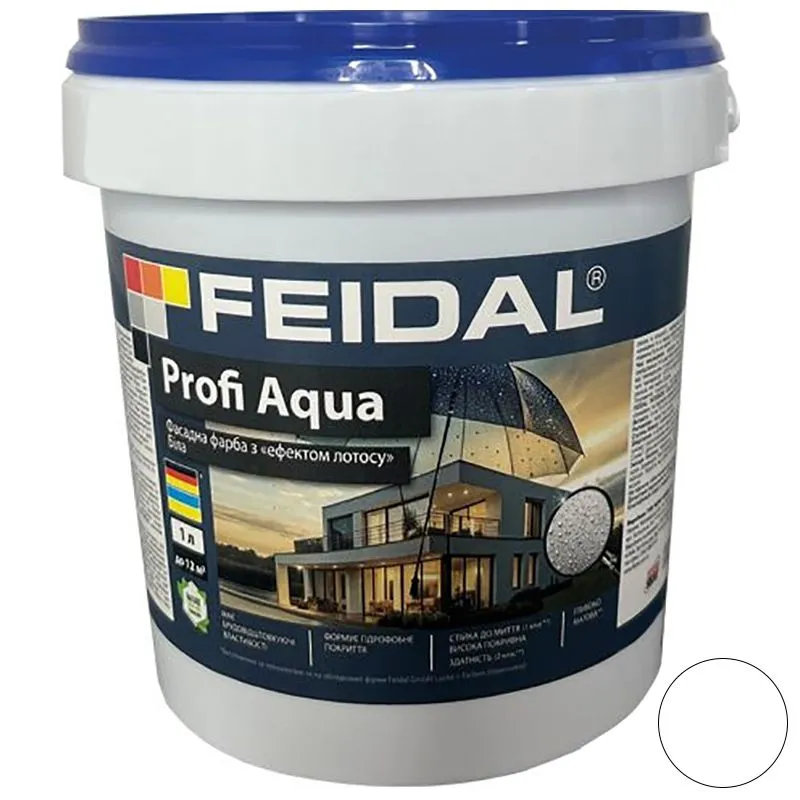 Краска латексная Feidal Profi Aqua, 1 л, белый купить недорого в Украине, фото 1