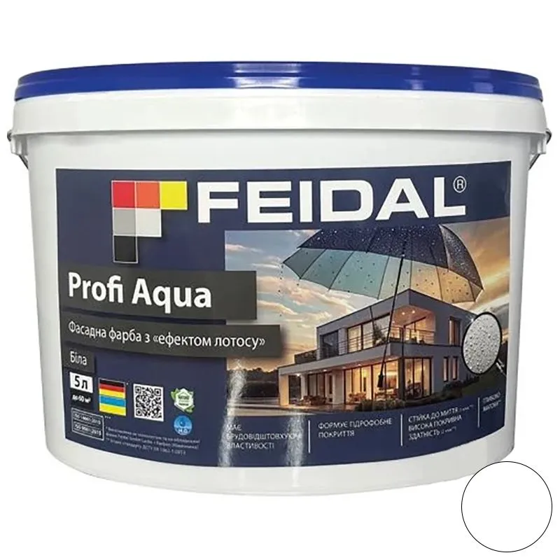 Краска латексная Feidal Profi Aqua, 5 л, белый купить недорого в Украине, фото 1