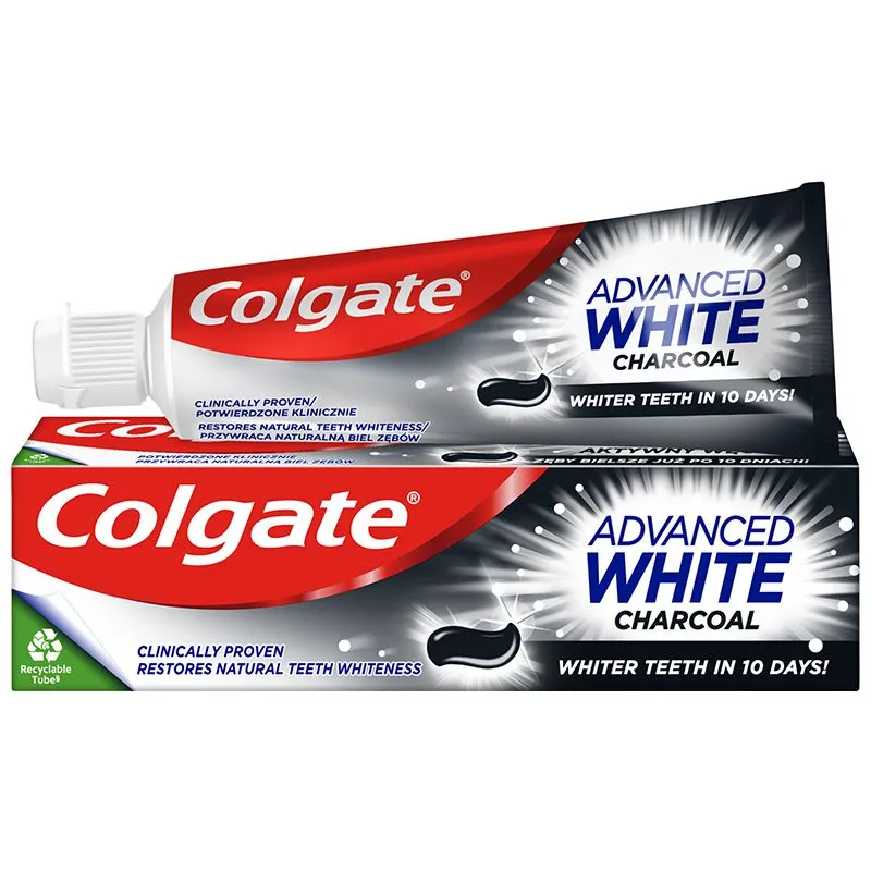 Зубна паста Colgate Advanced White Charcoal, 75 мл купити недорого в Україні, фото 1