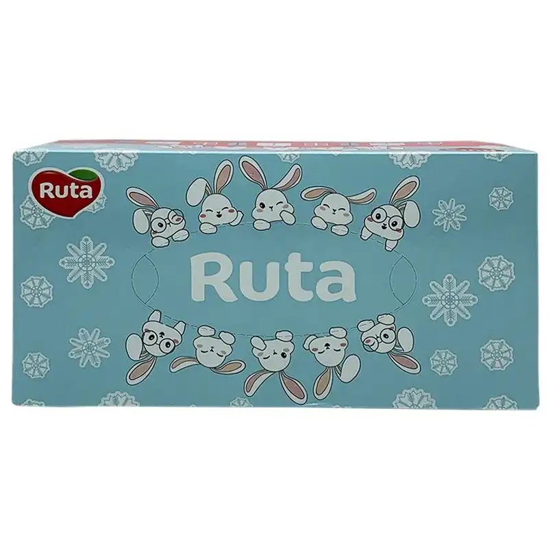 Серветки косметичні Ruta Kids, 2 шари, картонний бокс, 150 шт, білий купити недорого в Україні, фото 1