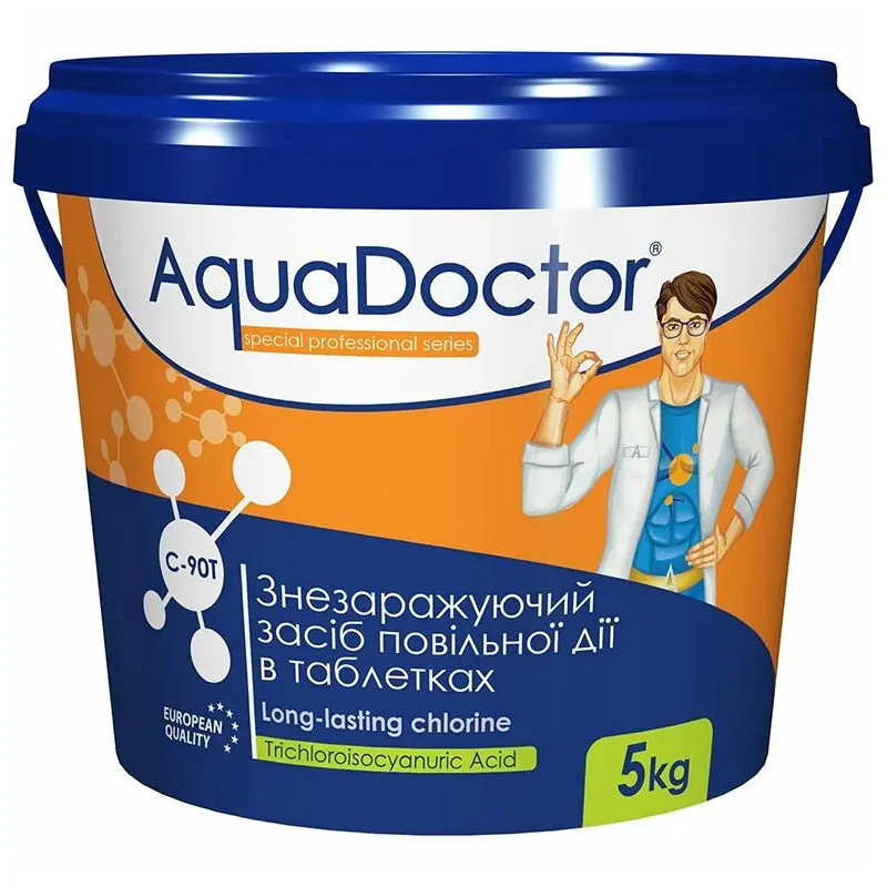 Средство обеззараживания AquaDoctor C-90T Хлор медленного действия, 5 кг, C90T-5 купить недорого в Украине, фото 1