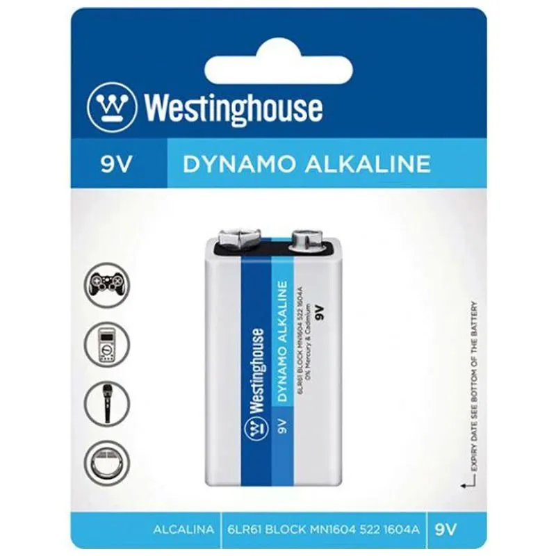 Батарейка лужна Westinghouse Standard Alkaline, 9V/6LR61, 1 шт, 6LR61-BP1N купити недорого в Україні, фото 1