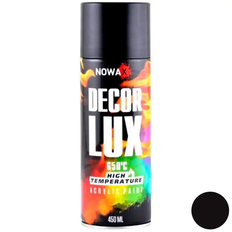 Краска высокотемпературная 650° Nowax Spray, 450 мл, черный, NX48037 купить недорого в Украине, фото 1