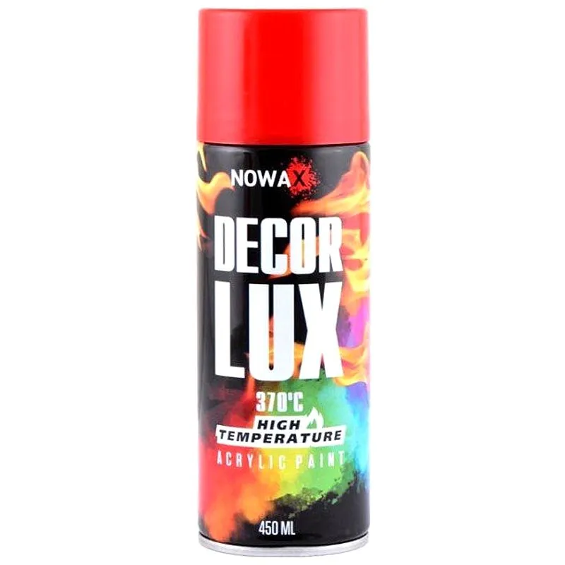 Фарба високотемпературна 370° Nowax Spray, 450 мл, червоний, NX48040 купити недорого в Україні, фото 1