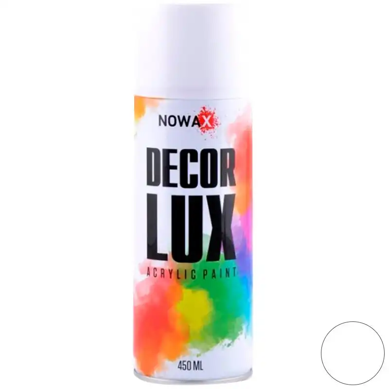 Краска акриловая Nowax Decor Lux, 450 мл, белый глянец, NX48012 купить недорого в Украине, фото 1