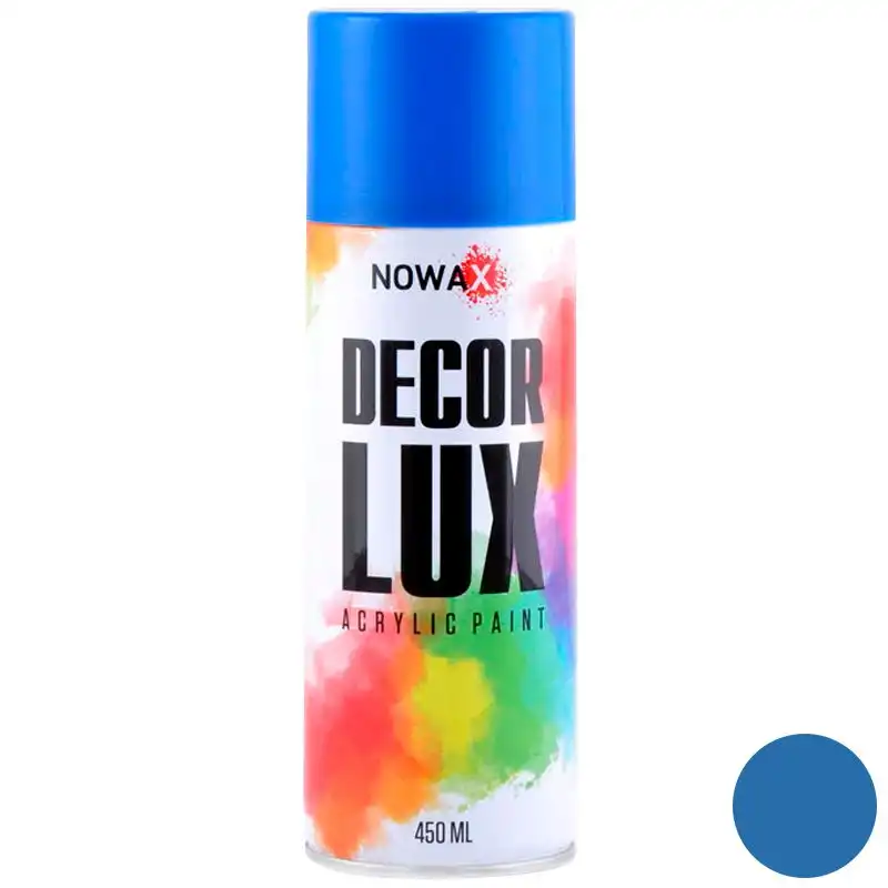Краска акриловая Nowax Decor Lux, 450 мл, голубой, NX48032 купить недорого в Украине, фото 1