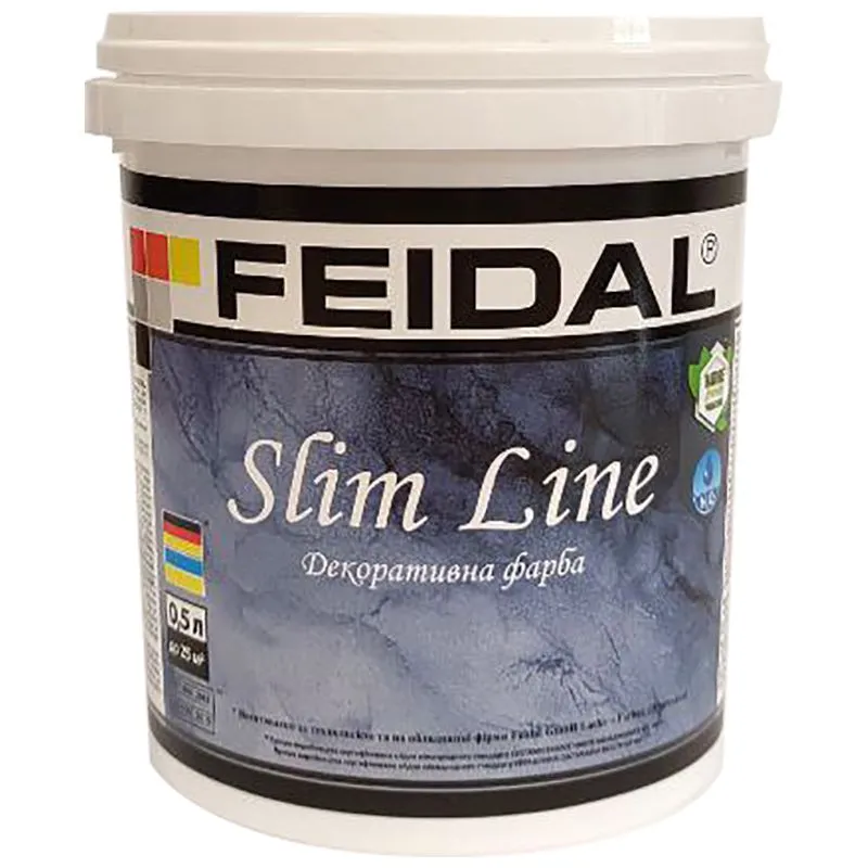 Фарба декоративна Feidal Slim Line, 0,5 л, білий купити недорого в Україні, фото 1