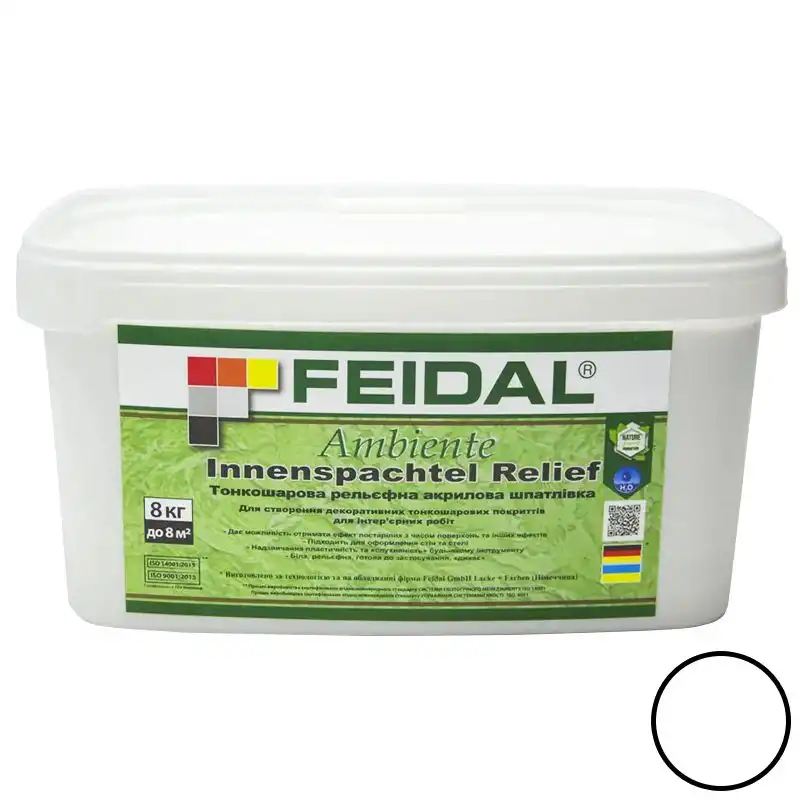 Шпатлівка рельєфна Feidal Innenspachtel Relief, 8 кг, фото 1 Шпатлівка рельєфна Feidal Innenspachtel Relief, 8 кг купити недорого в Україні, фото 1