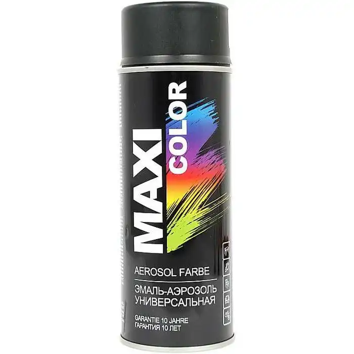Емаль аерозольна термостійка Maxi Color, 400 мл, чорний купити недорого в Україні, фото 1