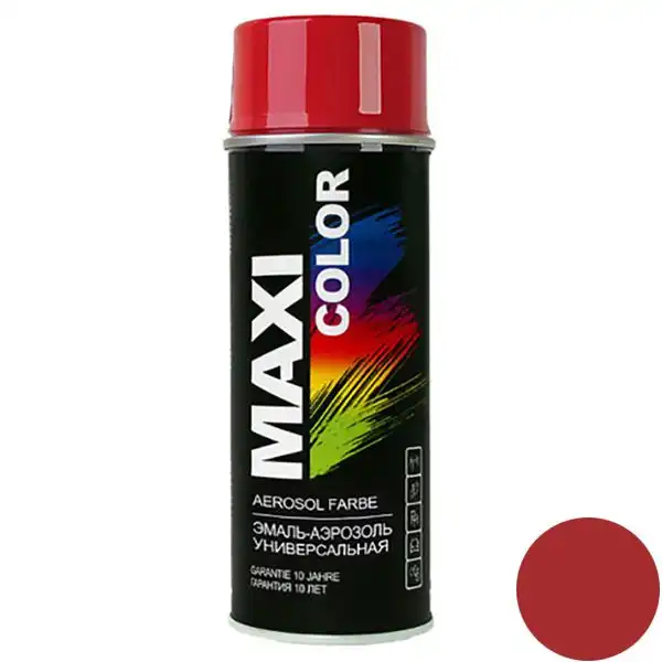 Емаль аерозольна універсальна Maxi Color RAL 3001, 400 мл, глянсова, яскраво-червоний купити недорого в Україні, фото 1