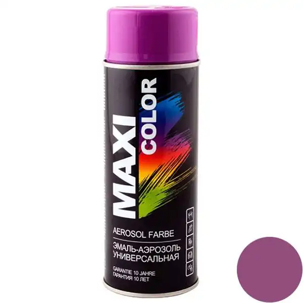 Емаль аерозольна універсальна Maxi Color RAL 4008, 400 мл, глянсова, яскраво-фіолетовий купити недорого в Україні, фото 1