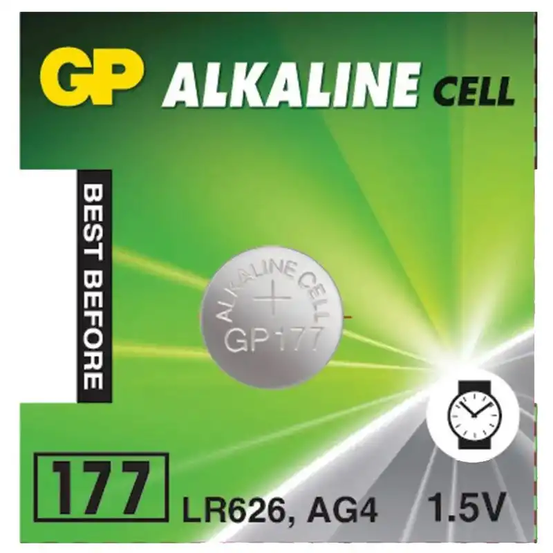 Батарейка GP Batteries Alkaline, 1,5V, 177-U10 год, AG4, LR626, SR66, 01-00001805 купить недорого в Украине, фото 1