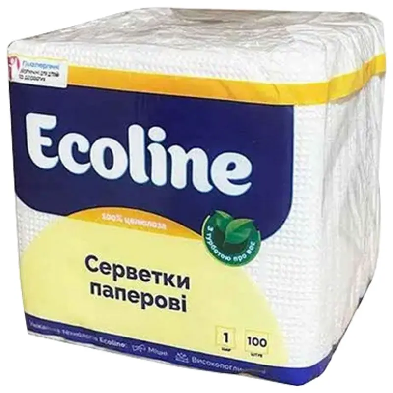 Салфетки бумажные Oniks Eco Line, 1 слой, 100 шт, белый, 60-9917 купить недорого в Украине, фото 1