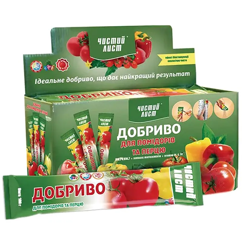 Добриво Чистий Лист для помідорів та перцю , 100 г купити недорого в Україні, фото 1